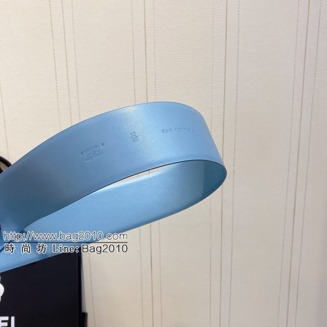 Chanel女士皮帶 香奈兒cc烤漆logo扣雙面可用小牛皮腰帶  jjp1150